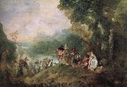 Jean antoine Watteau The base Shirra island goes on a pilgrimage Sweden oil painting artist